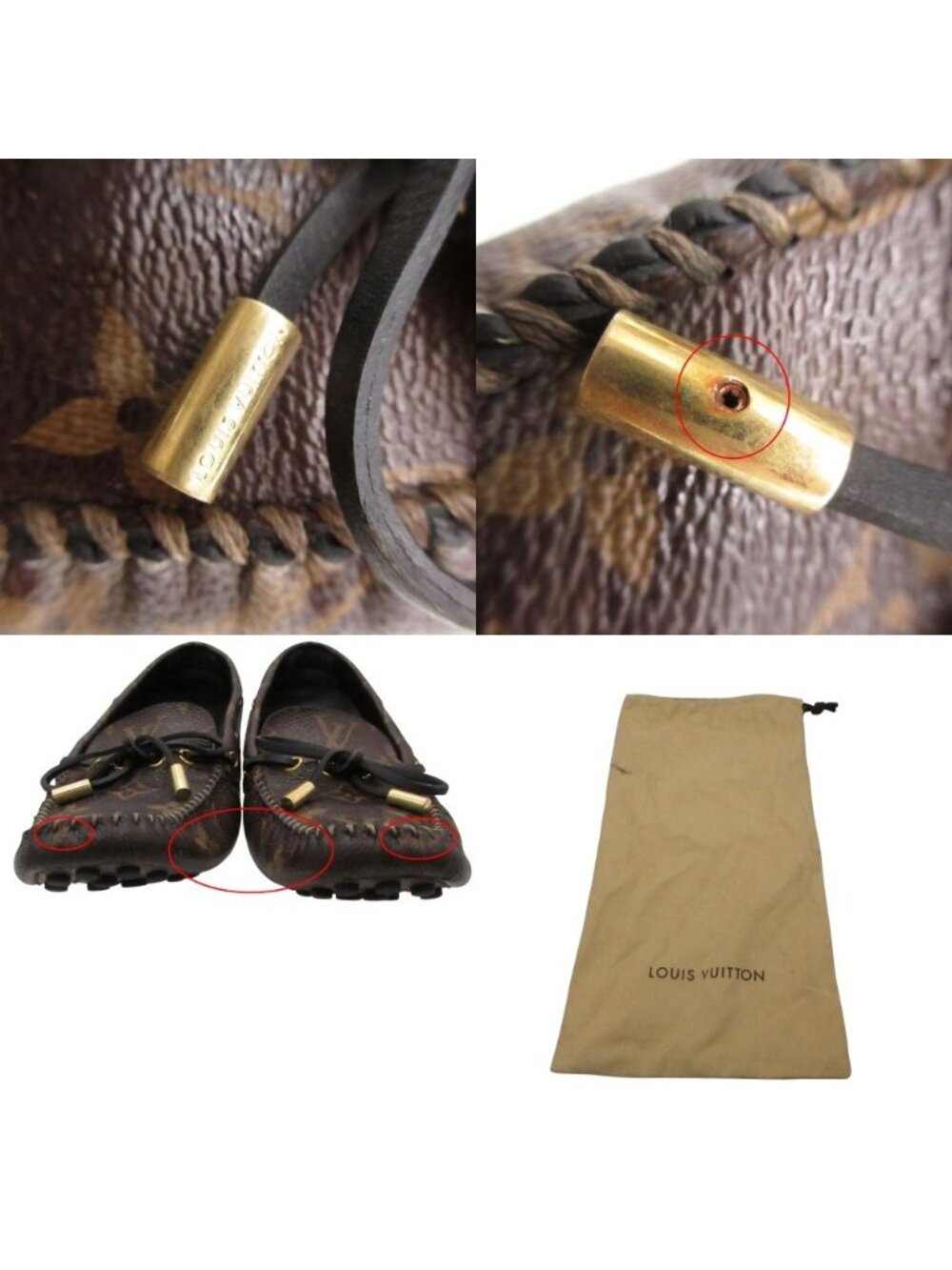 Louis Vuitton Moccasins Arizona Line Monogram Leather Ribbon Driving Shoes Flat - Picture 10 of 10
